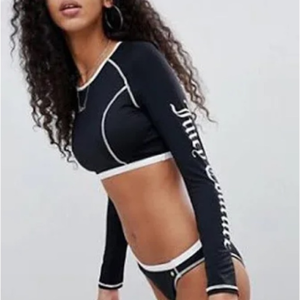 Juicy Couture Black and White Bikini Top